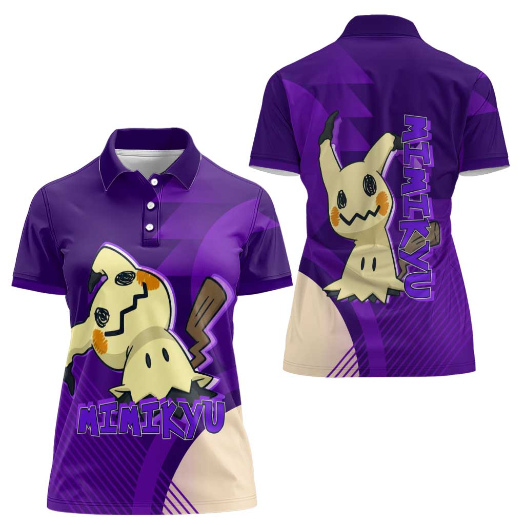 Mimikyu Poké Women Polo Shirt Spooky Scribble Shadow Style