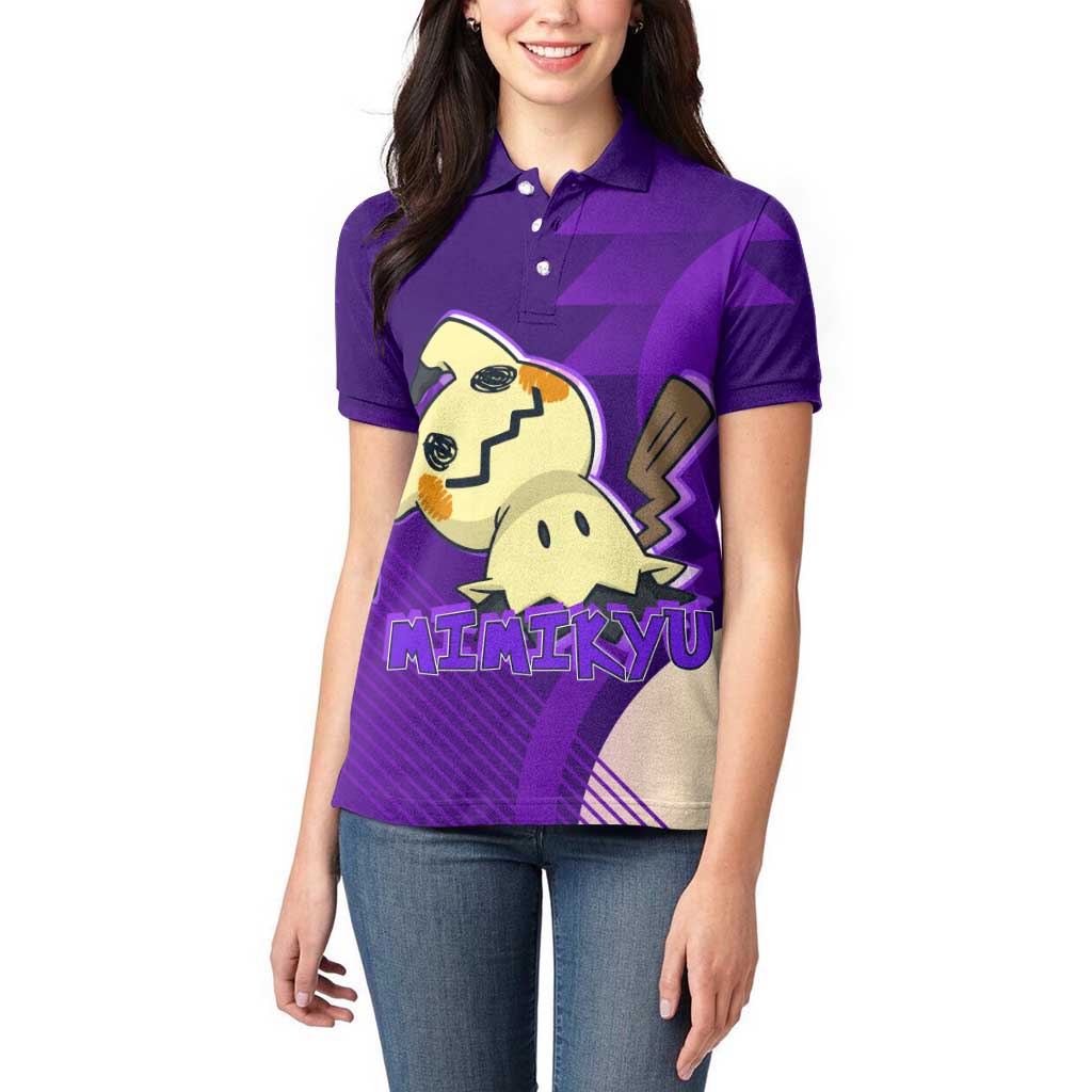 Mimikyu Poké Women Polo Shirt Spooky Scribble Shadow Style