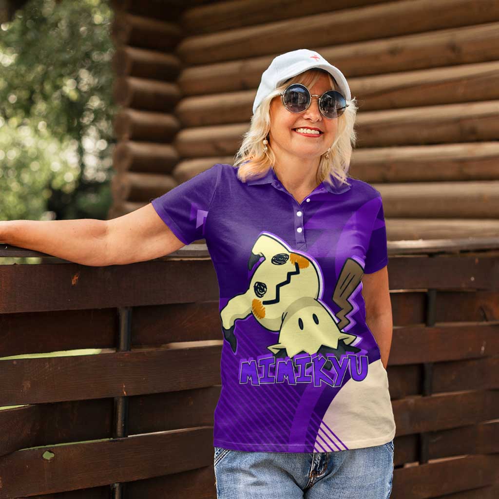 Mimikyu Poké Women Polo Shirt Spooky Scribble Shadow Style