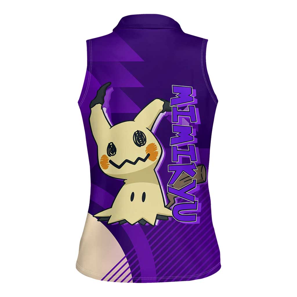 Mimikyu Poké Women Sleeveless Polo Shirt Spooky Scribble Shadow Style