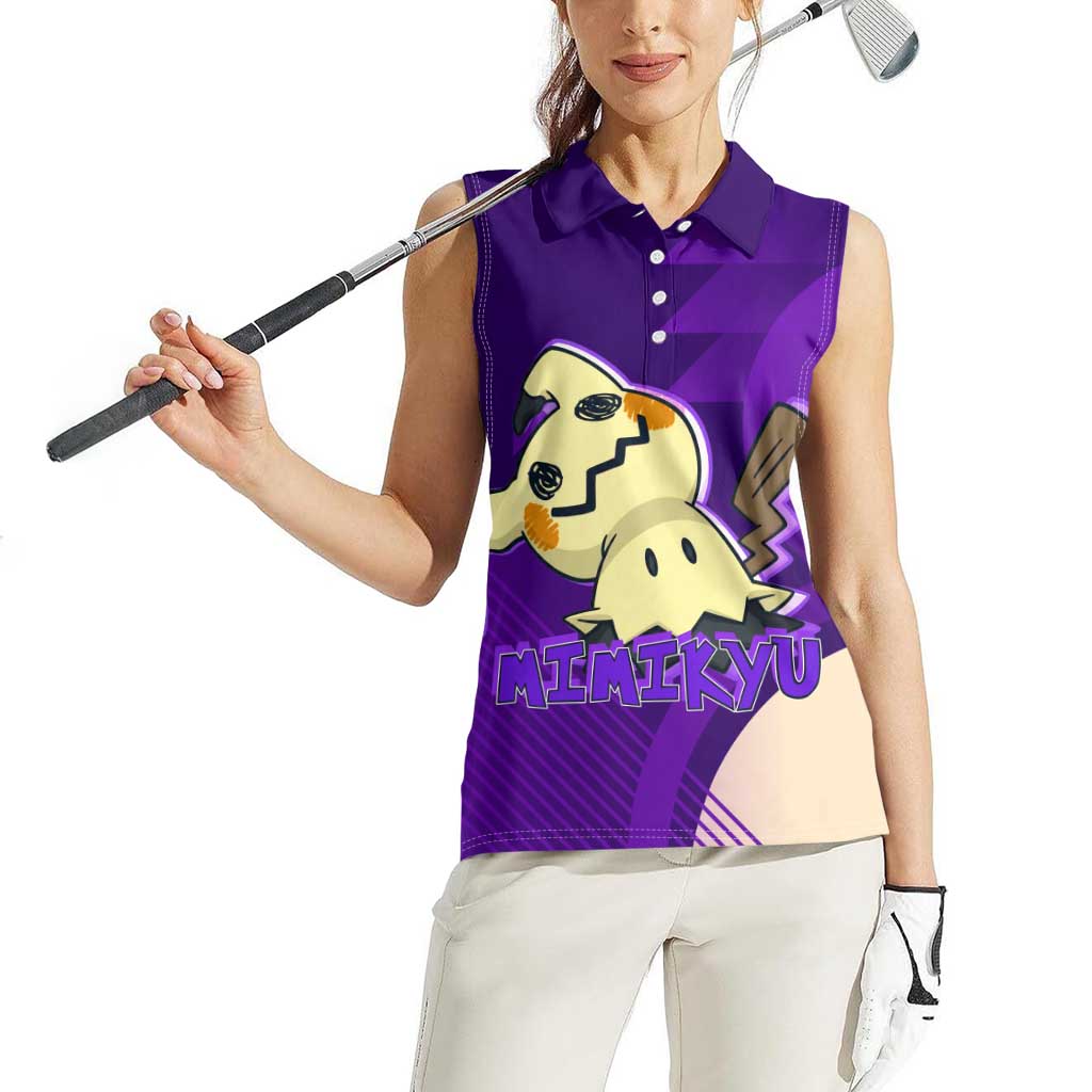 Mimikyu Poké Women Sleeveless Polo Shirt Spooky Scribble Shadow Style