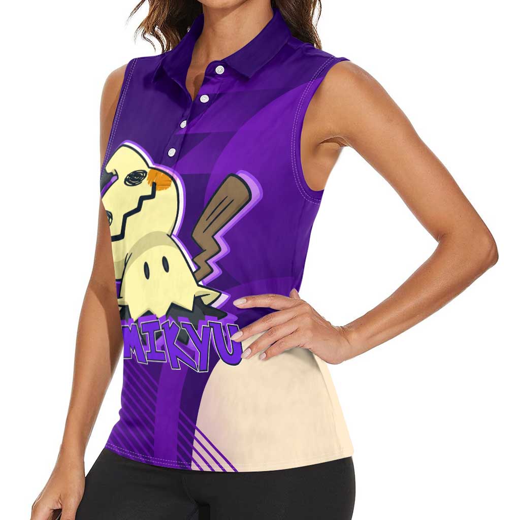 Mimikyu Poké Women Sleeveless Polo Shirt Spooky Scribble Shadow Style