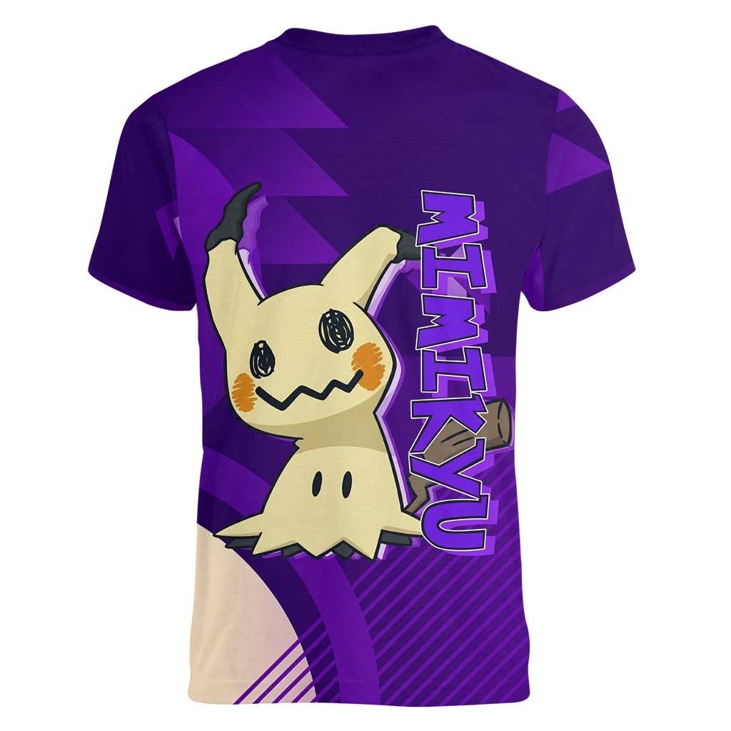 Mimikyu Poké Women V-Neck T-Shirt Spooky Scribble Shadow Style