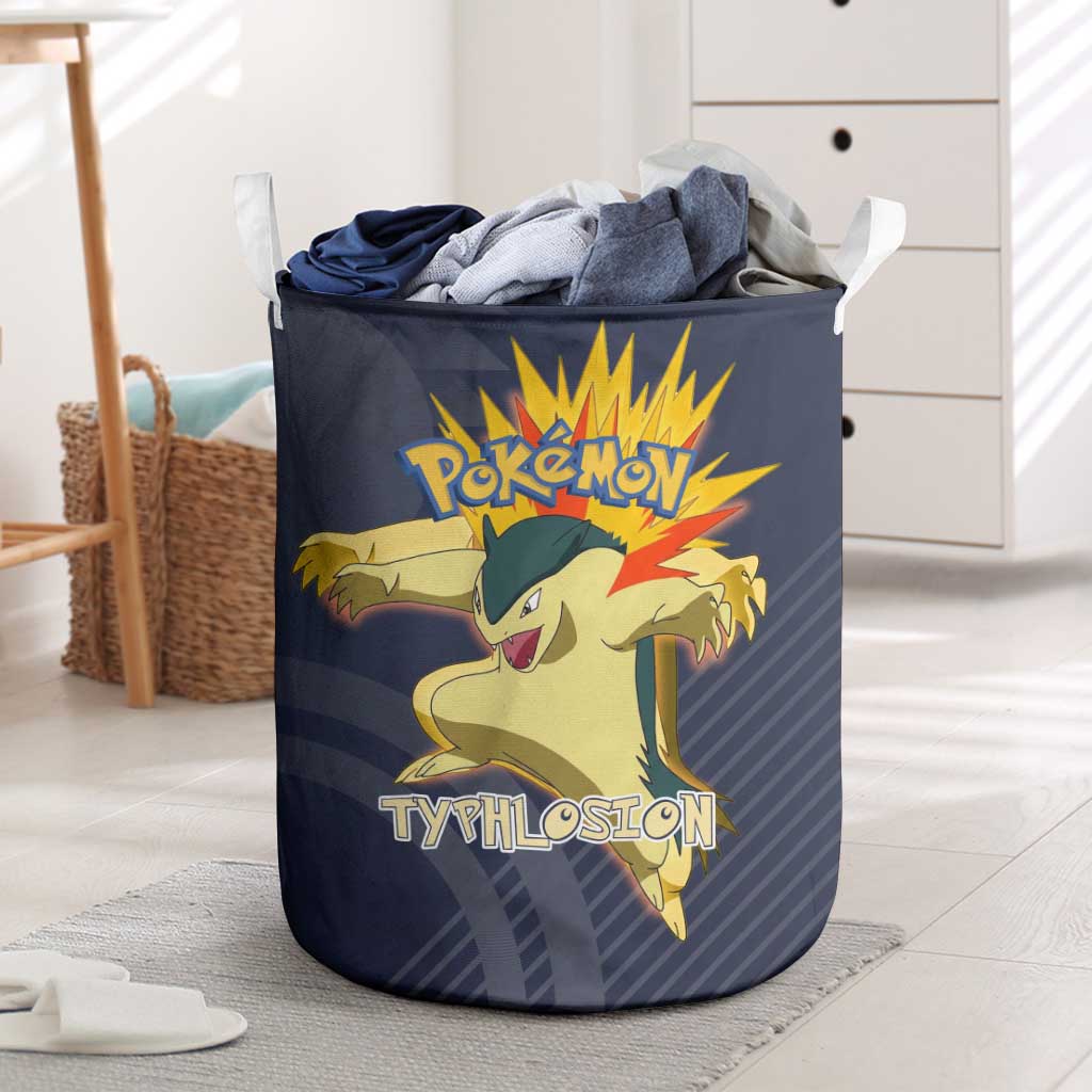 Typhlosion Poké Laundry Basket Fierce Flame Burst Vector Style