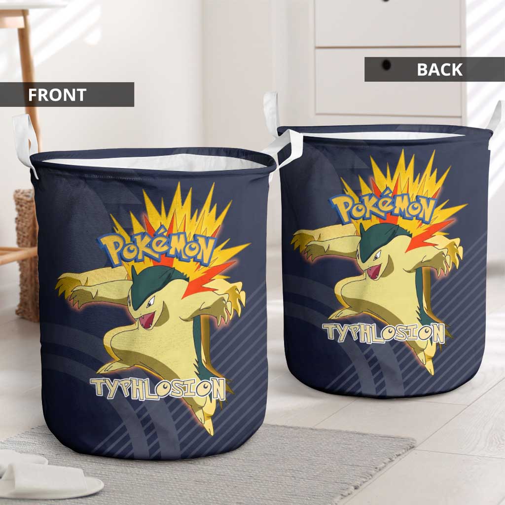 Typhlosion Poké Laundry Basket Fierce Flame Burst Vector Style
