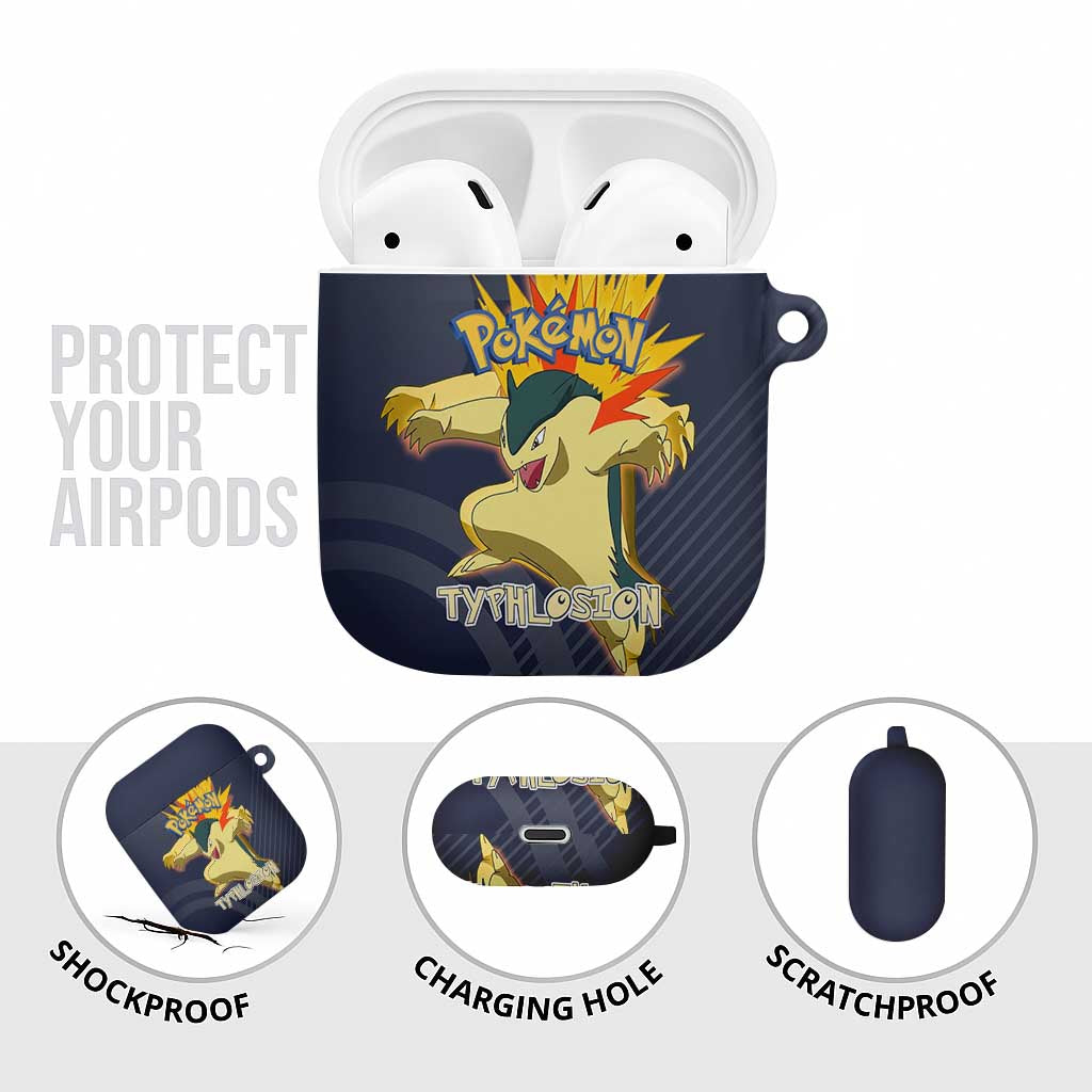 Typhlosion Poké AirPods Case Fierce Flame Burst Vector Style