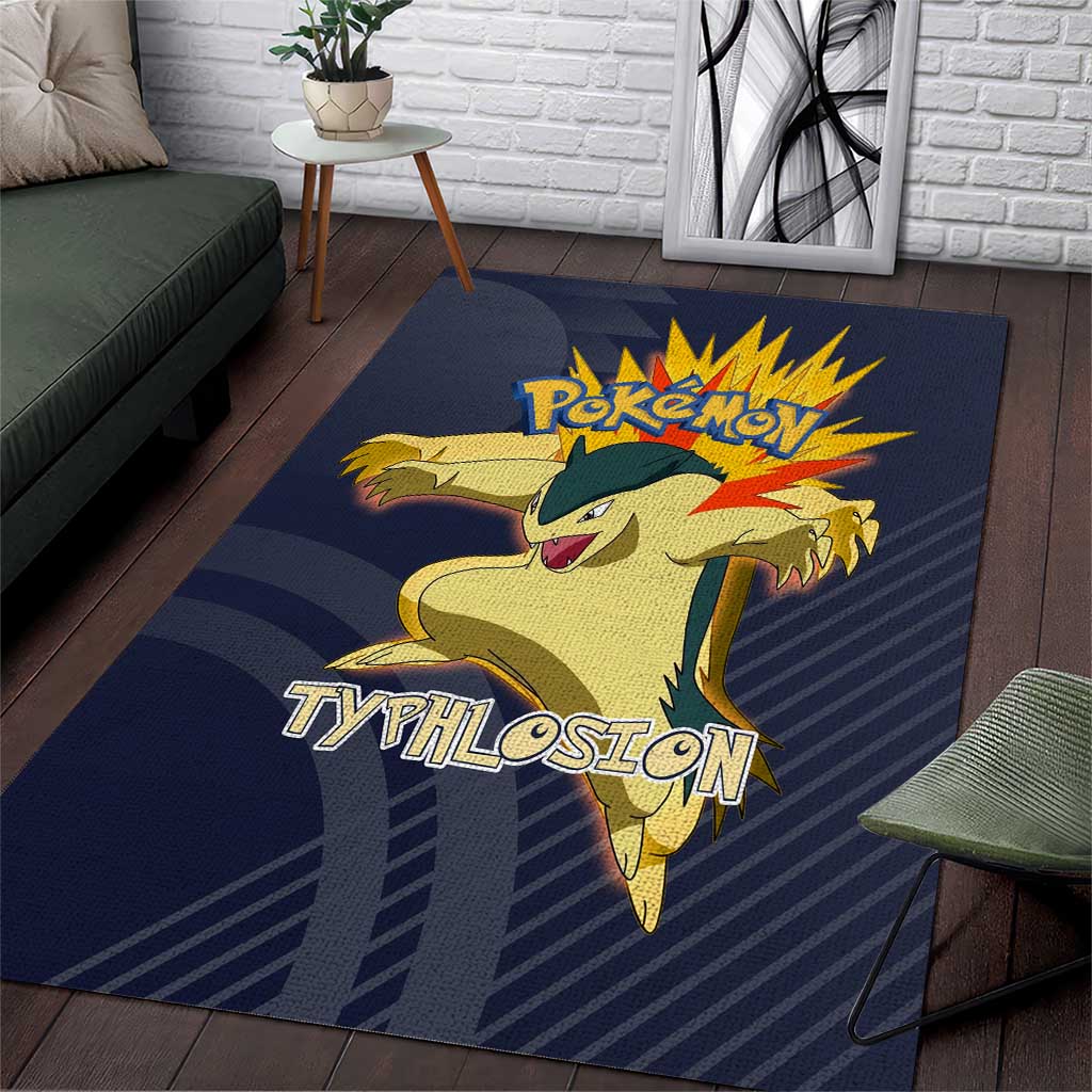 Typhlosion Poké Area Rug Fierce Flame Burst Vector Style