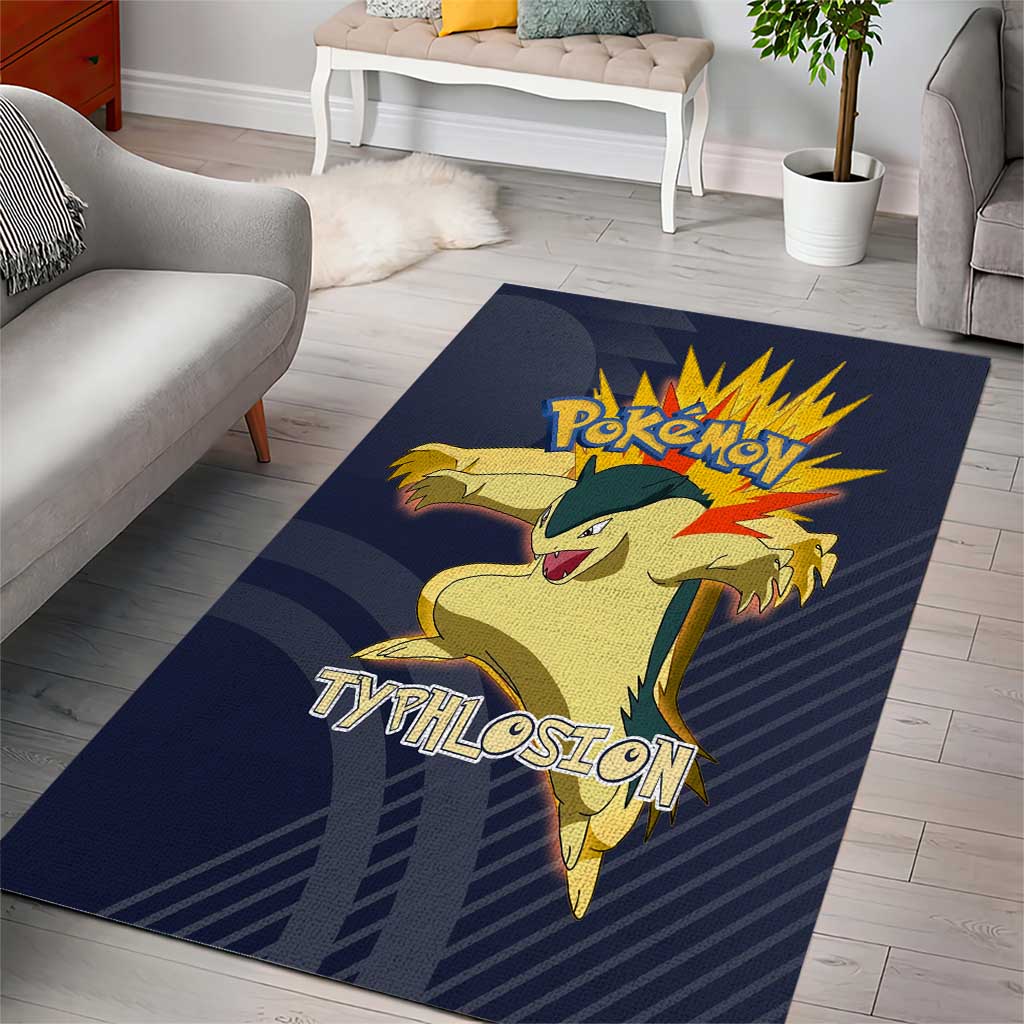 Typhlosion Poké Area Rug Fierce Flame Burst Vector Style