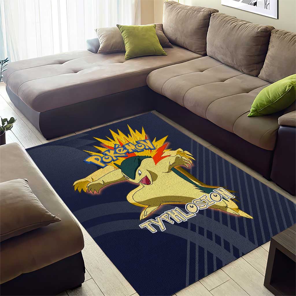 Typhlosion Poké Area Rug Fierce Flame Burst Vector Style