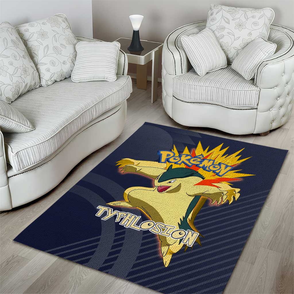 Typhlosion Poké Area Rug Fierce Flame Burst Vector Style