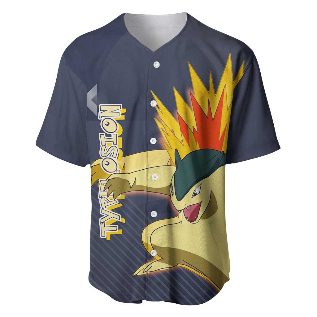 Typhlosion Poké Baseball Jersey Fierce Flame Burst Vector Style