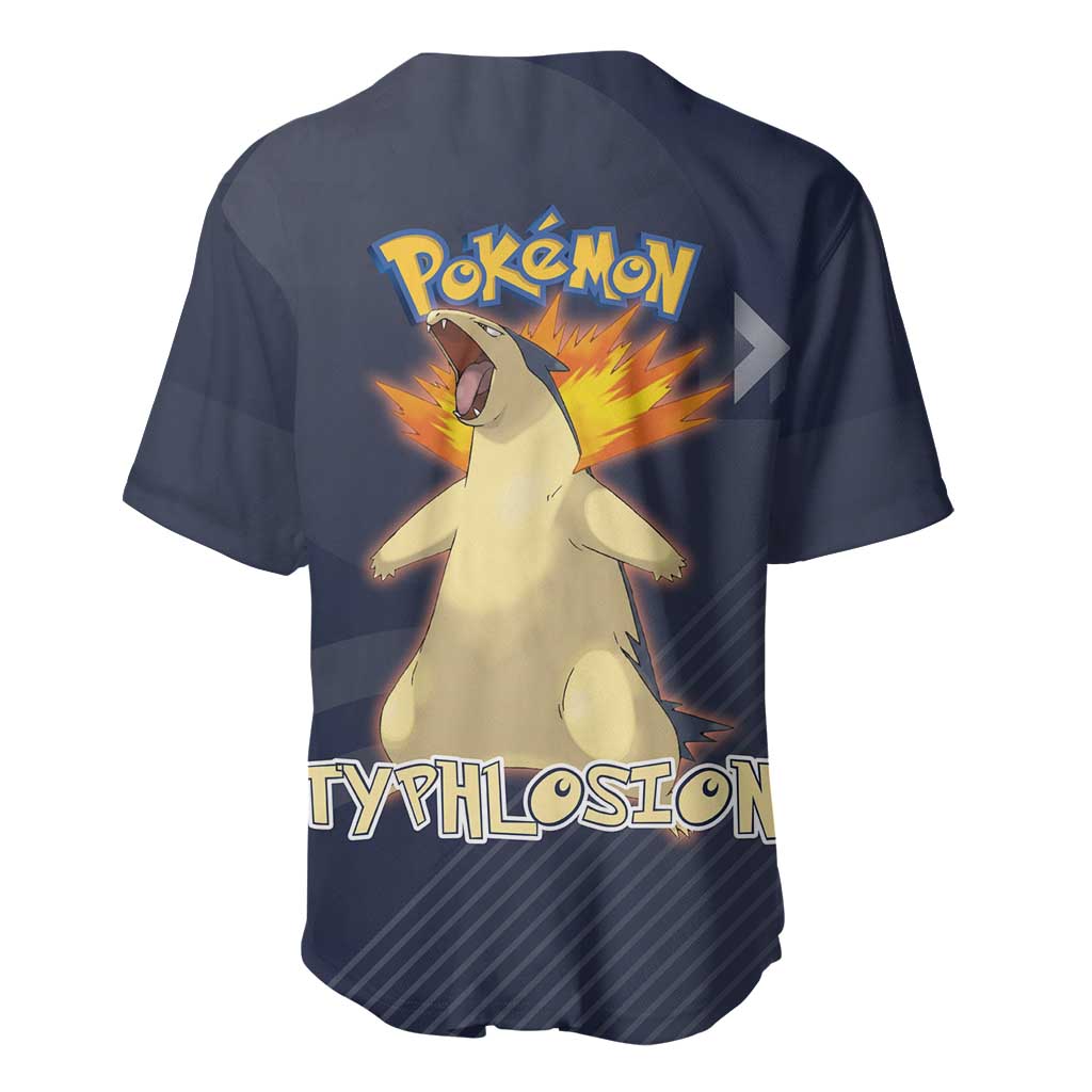 Typhlosion Poké Baseball Jersey Fierce Flame Burst Vector Style