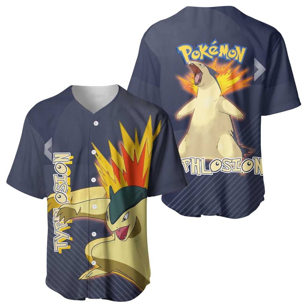 Typhlosion Poké Baseball Jersey Fierce Flame Burst Vector Style