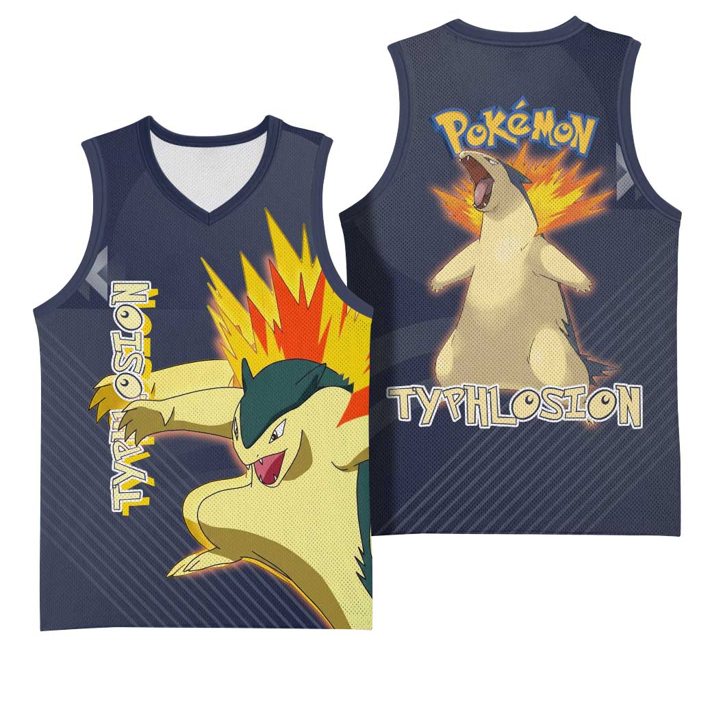Typhlosion Poké Basketball Jersey Fierce Flame Burst Vector Style