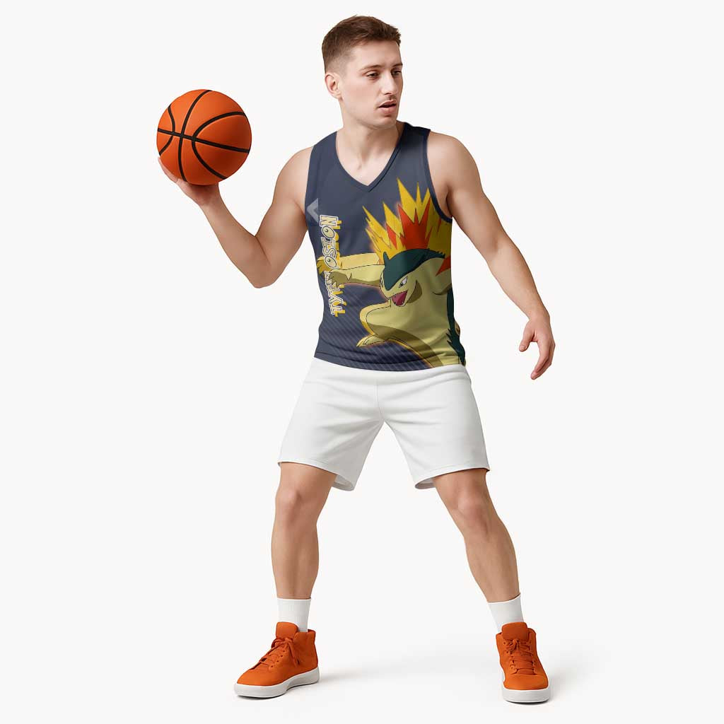 Typhlosion Poké Basketball Jersey Fierce Flame Burst Vector Style