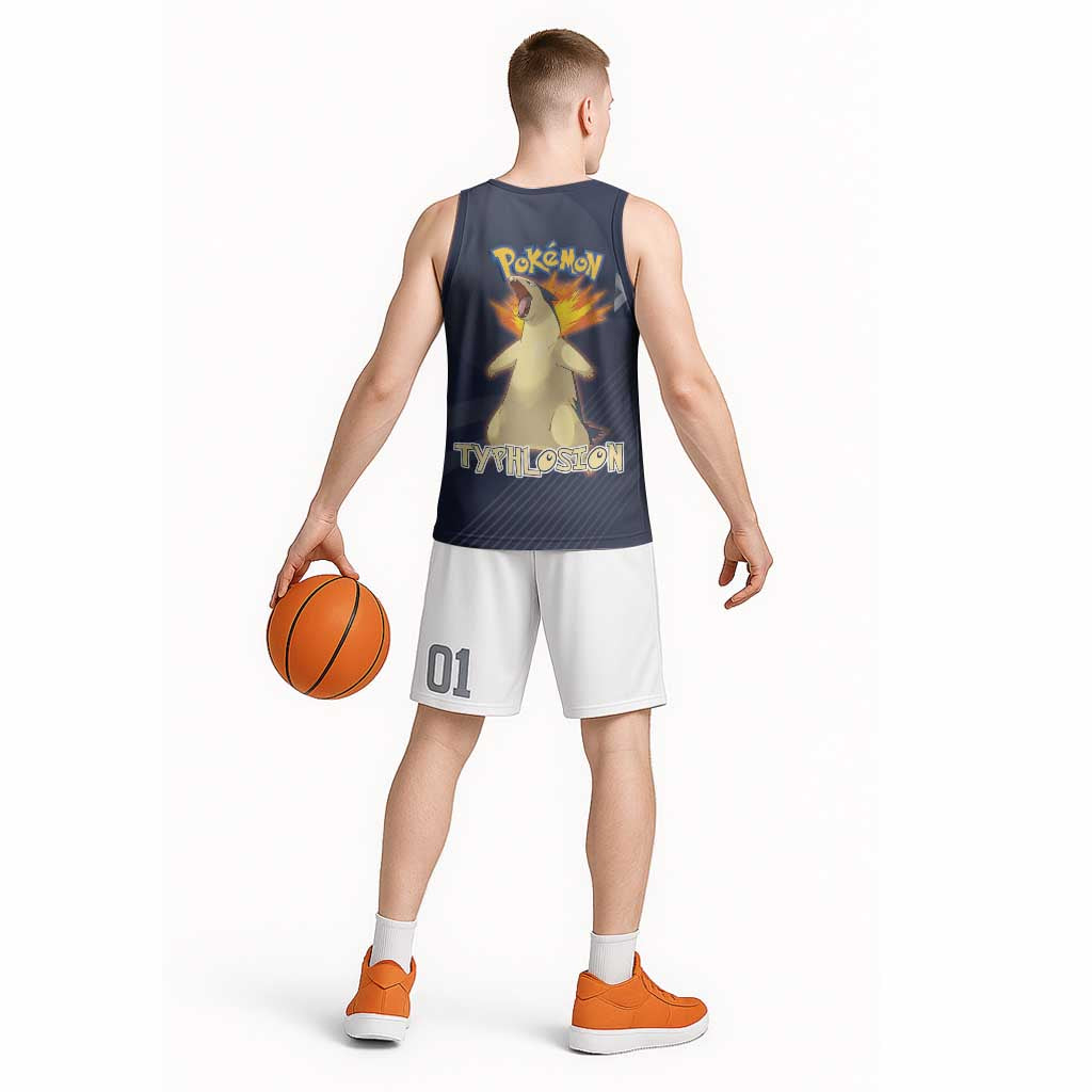 Typhlosion Poké Basketball Jersey Fierce Flame Burst Vector Style