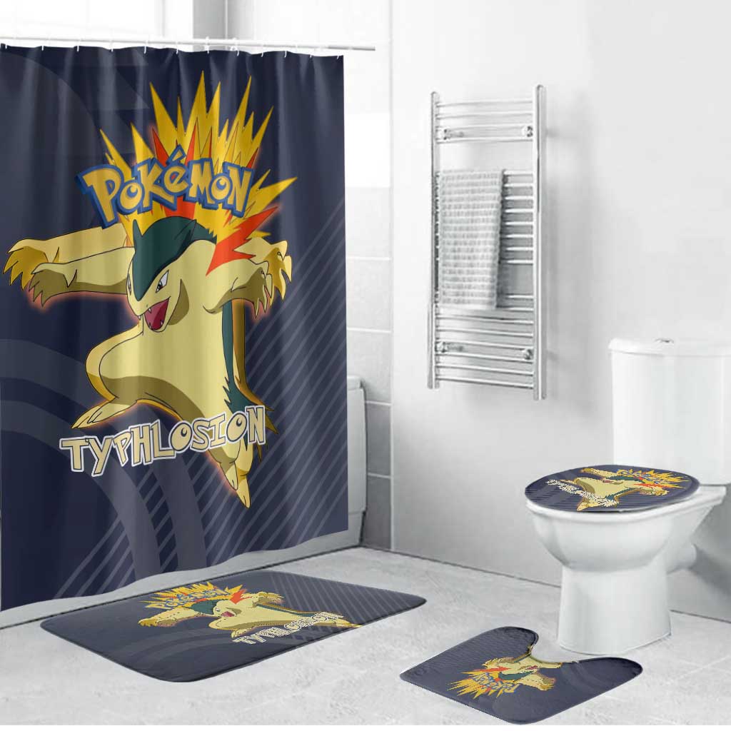 Typhlosion Poké Bathroom Set Fierce Flame Burst Vector Style