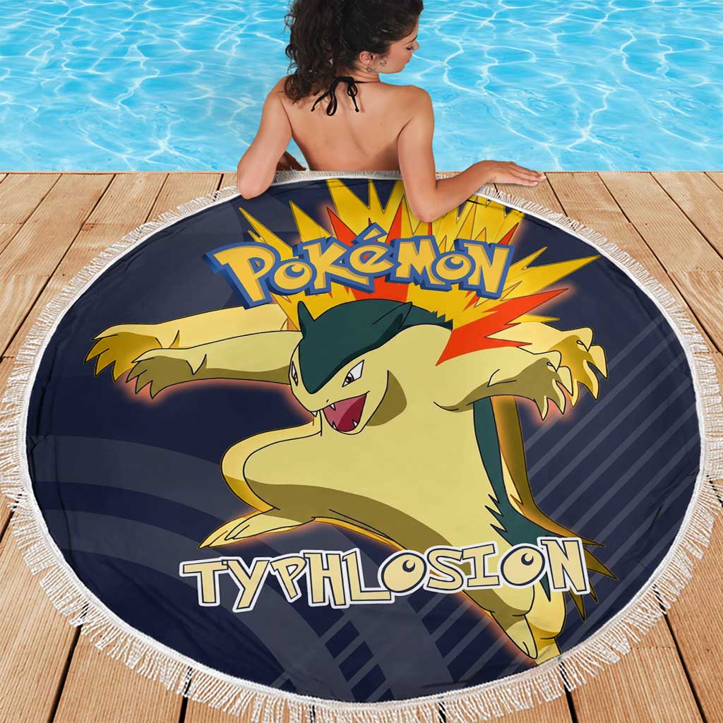 Typhlosion Poké Beach Blanket Fierce Flame Burst Vector Style