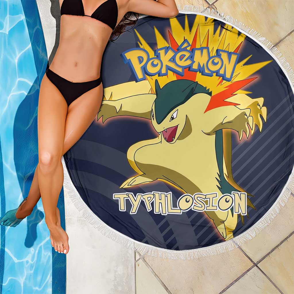 Typhlosion Poké Beach Blanket Fierce Flame Burst Vector Style