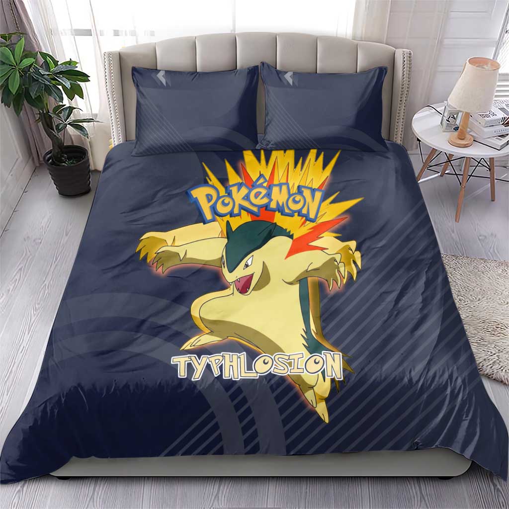 Typhlosion Poké Bedding Set Fierce Flame Burst Vector Style