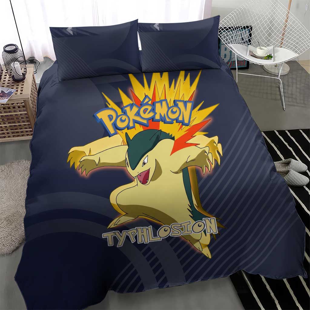 Typhlosion Poké Bedding Set Fierce Flame Burst Vector Style