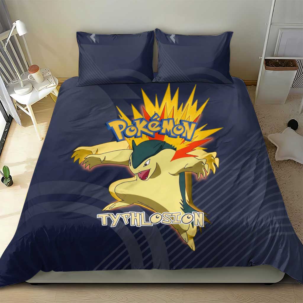Typhlosion Poké Bedding Set Fierce Flame Burst Vector Style