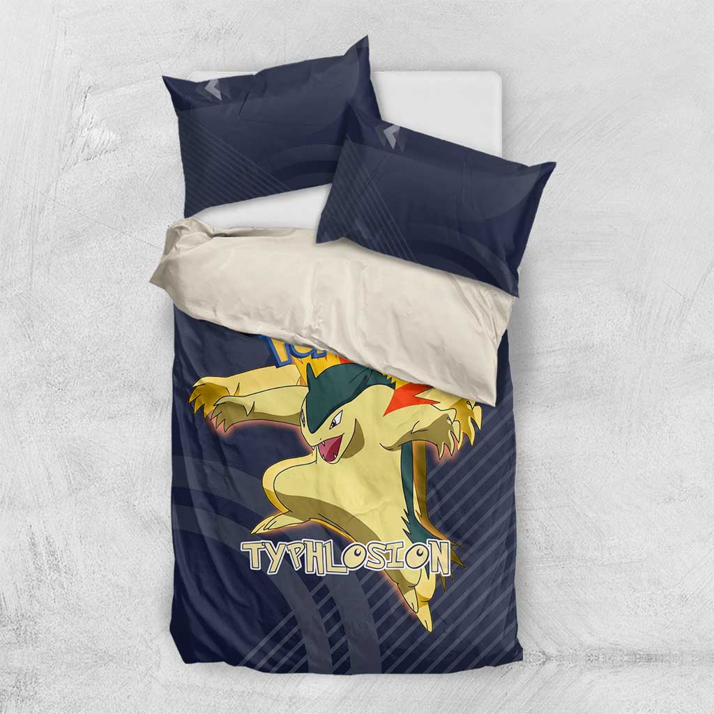 Typhlosion Poké Bedding Set Fierce Flame Burst Vector Style