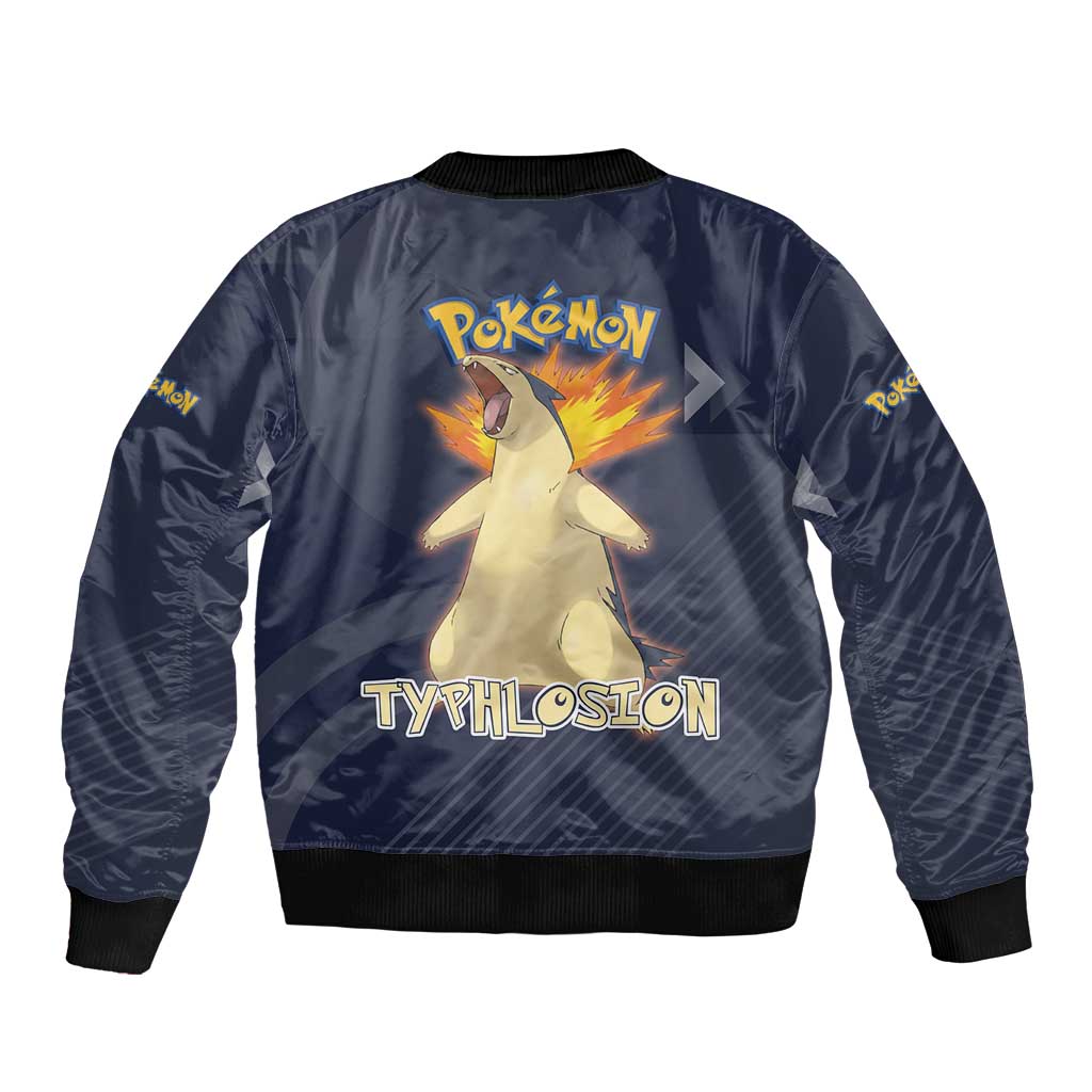 Typhlosion Poké Bomber Jacket Fierce Flame Burst Vector Style