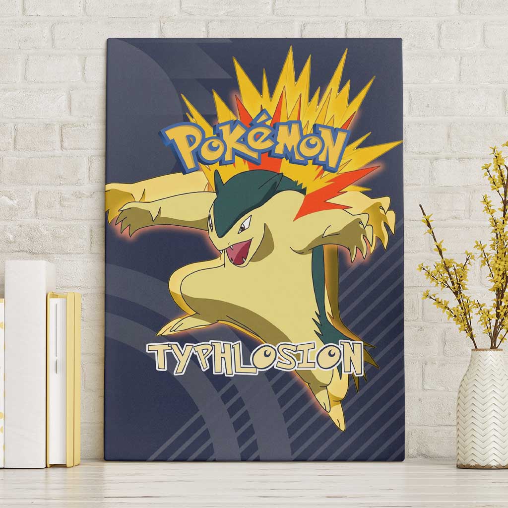 Typhlosion Poké Canvas Wall Art Fierce Flame Burst Vector Style