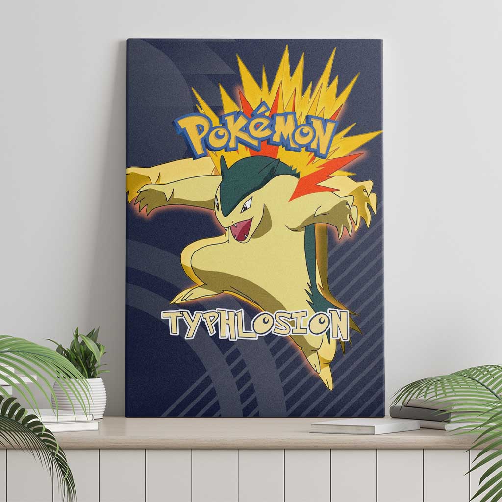 Typhlosion Poké Canvas Wall Art Fierce Flame Burst Vector Style