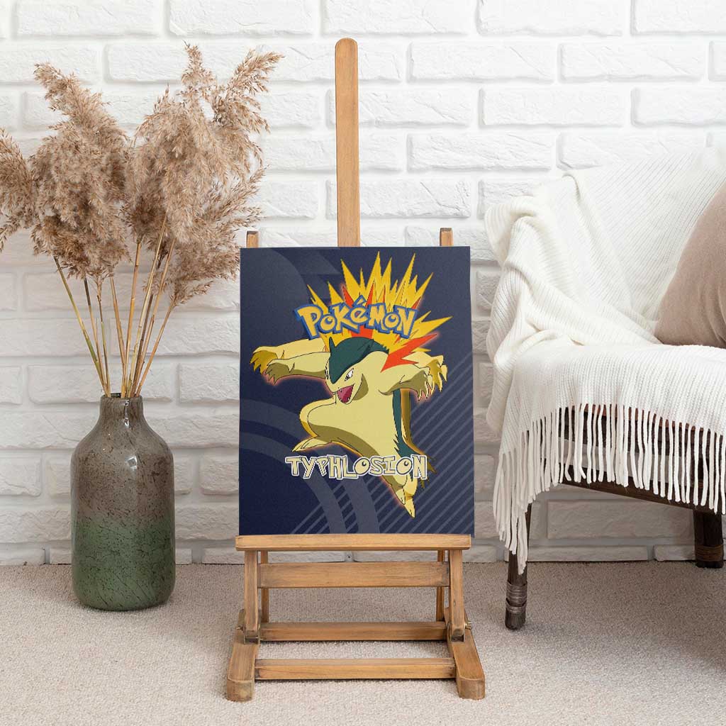 Typhlosion Poké Canvas Wall Art Fierce Flame Burst Vector Style