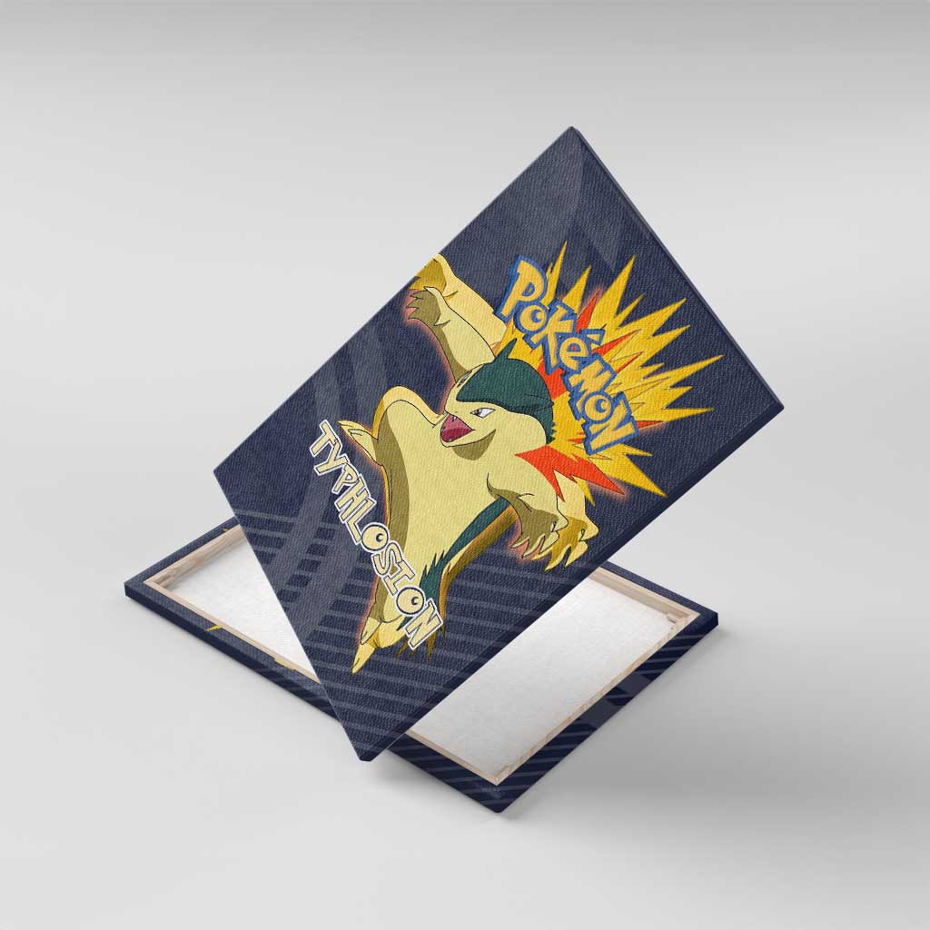 Typhlosion Poké Canvas Wall Art Fierce Flame Burst Vector Style