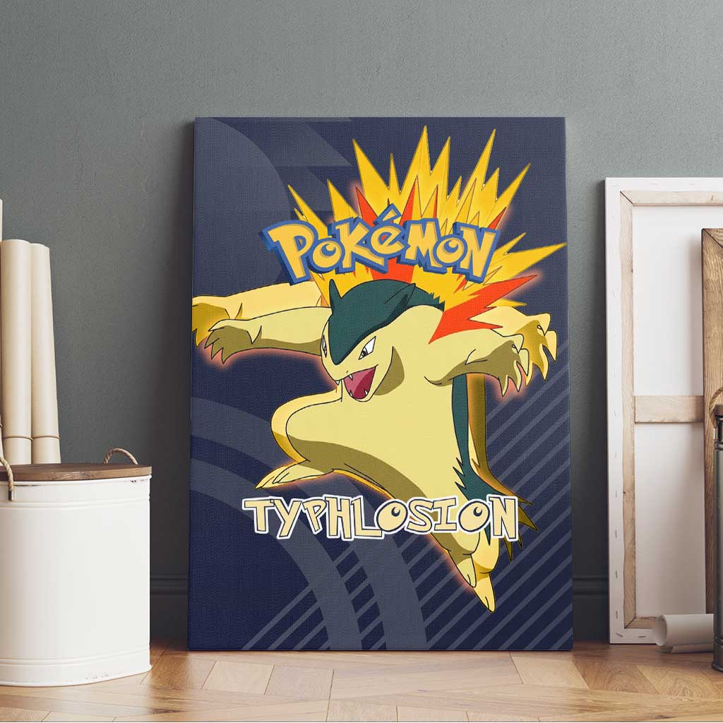 Typhlosion Poké Canvas Wall Art Fierce Flame Burst Vector Style