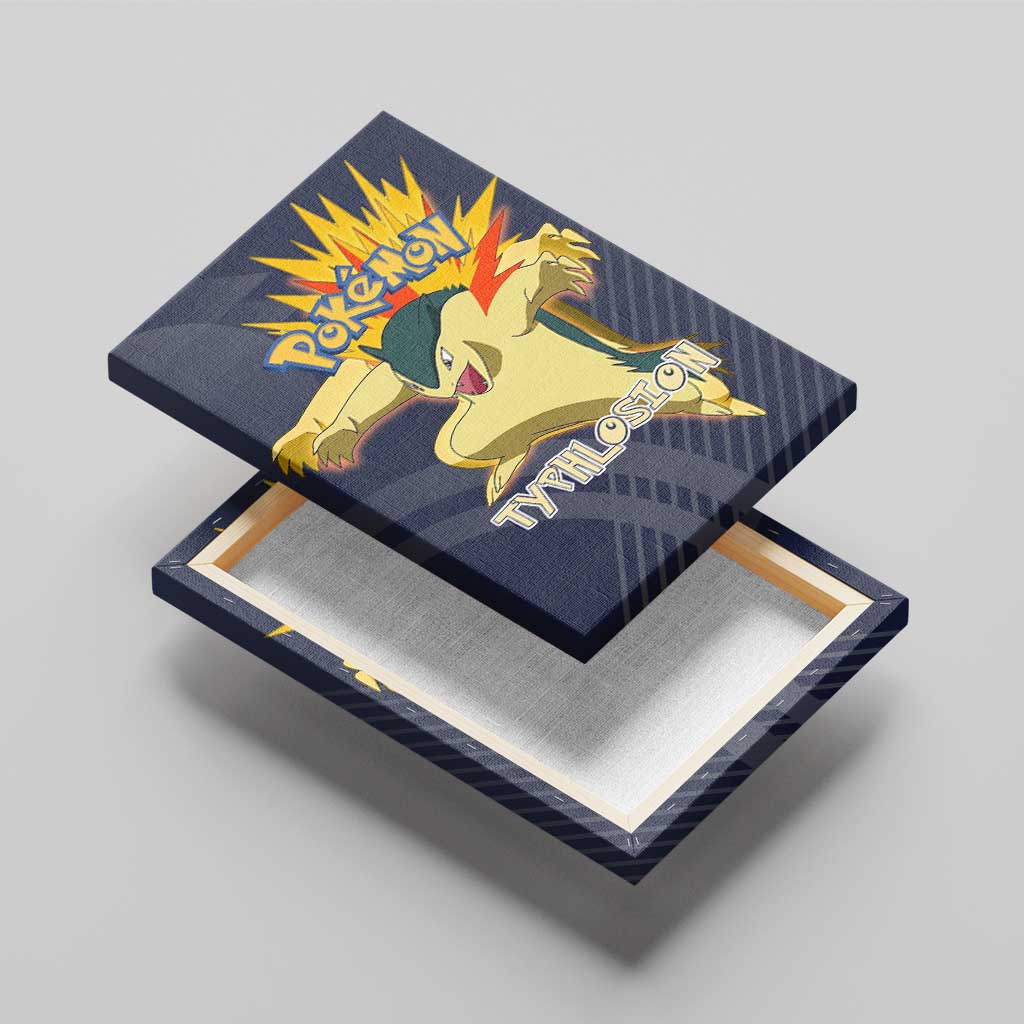 Typhlosion Poké Canvas Wall Art Fierce Flame Burst Vector Style