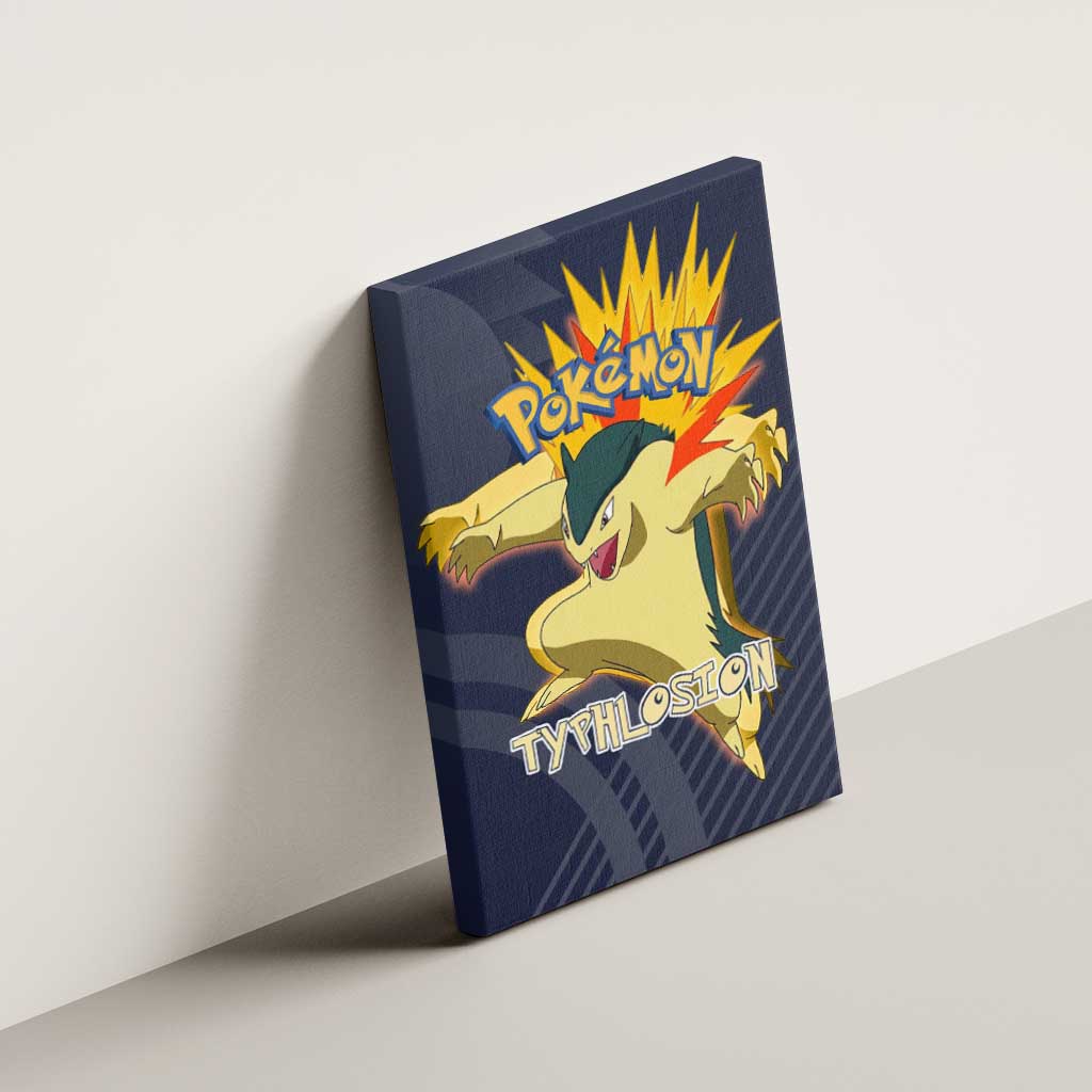 Typhlosion Poké Canvas Wall Art Fierce Flame Burst Vector Style
