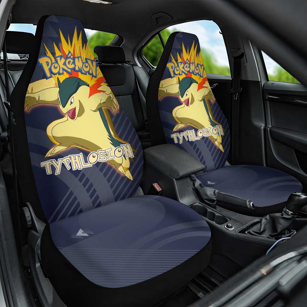 Typhlosion Poké Car Seat Cover Fierce Flame Burst Vector Style