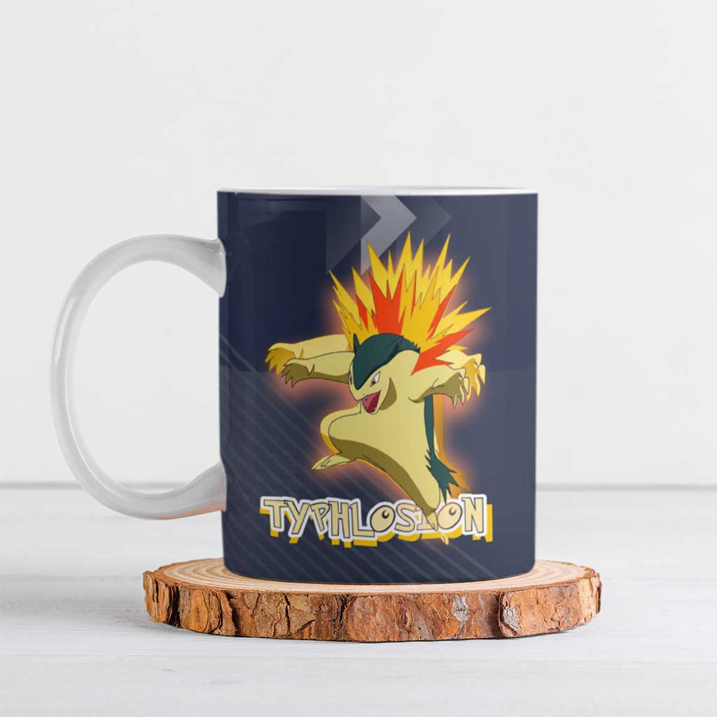 Typhlosion Poké Ceramic Mug Fierce Flame Burst Vector Style