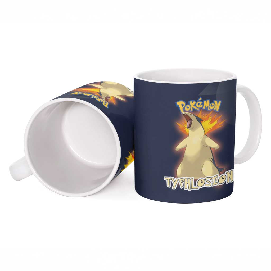 Typhlosion Poké Ceramic Mug Fierce Flame Burst Vector Style