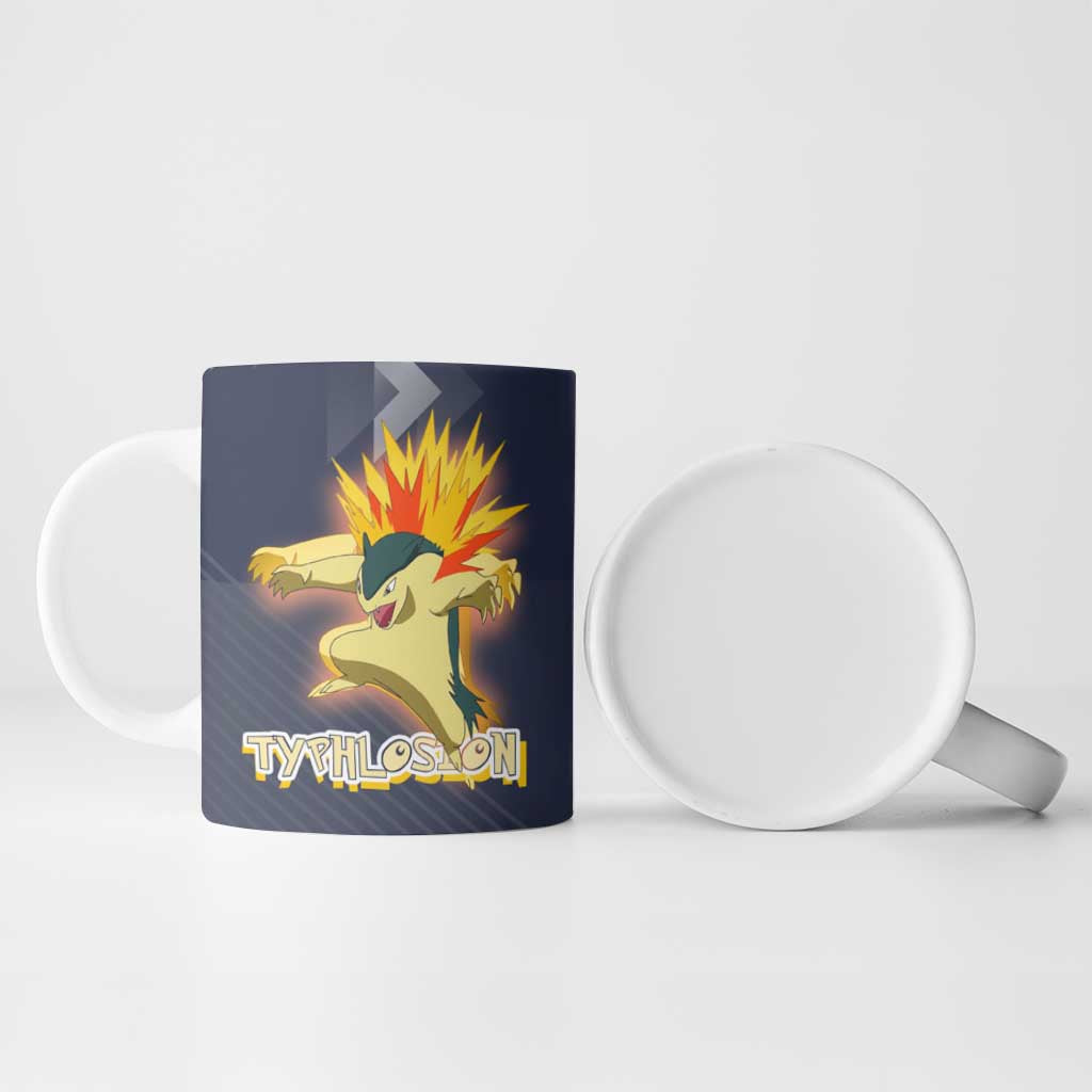 Typhlosion Poké Ceramic Mug Fierce Flame Burst Vector Style