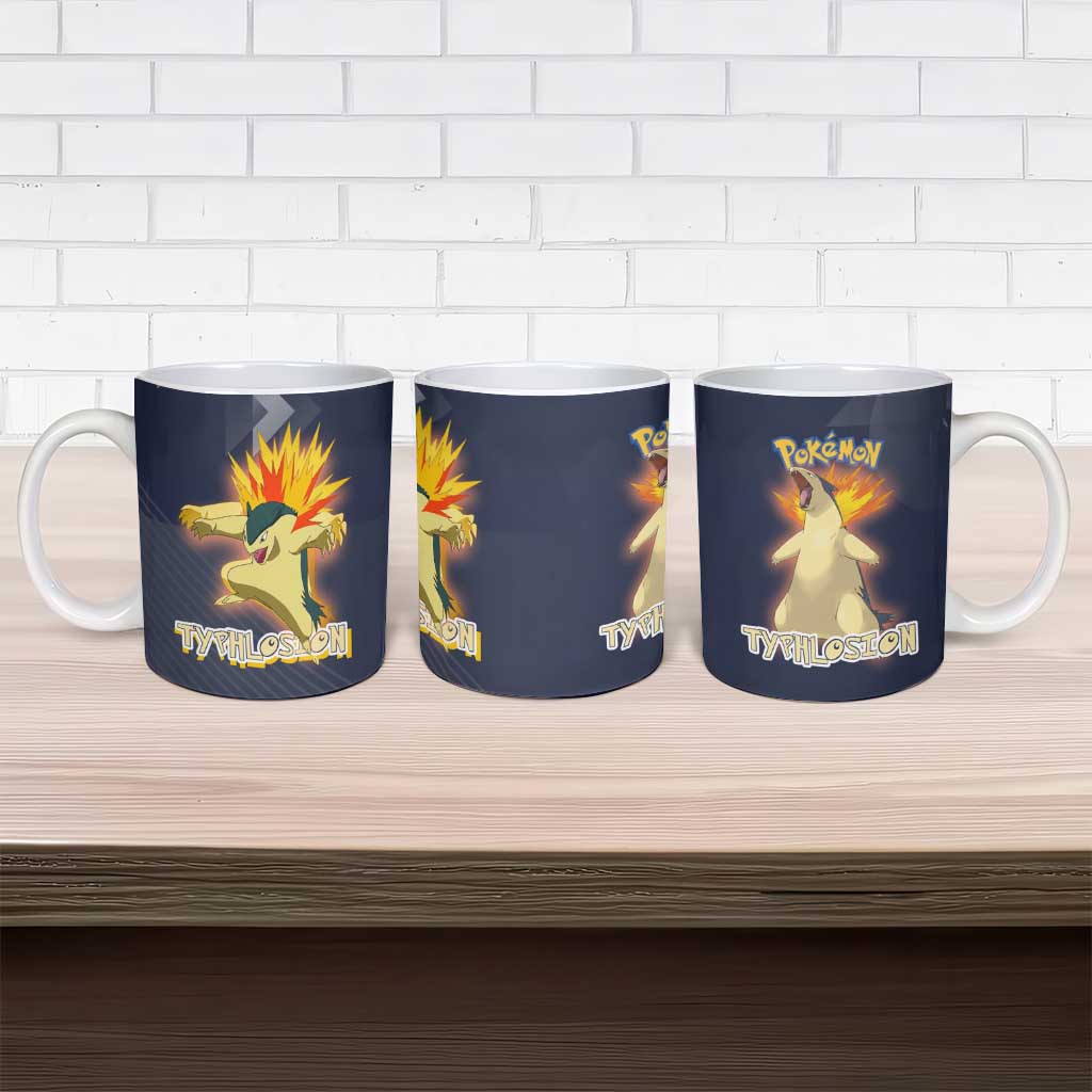 Typhlosion Poké Ceramic Mug Fierce Flame Burst Vector Style