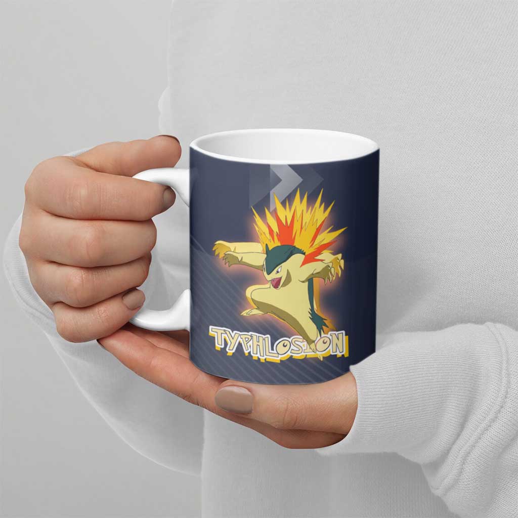 Typhlosion Poké Ceramic Mug Fierce Flame Burst Vector Style
