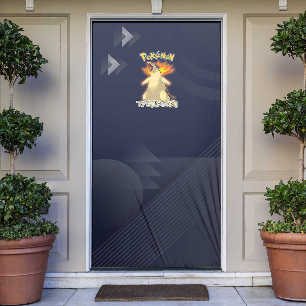 Typhlosion Poké Door Cover Fierce Flame Burst Vector Style