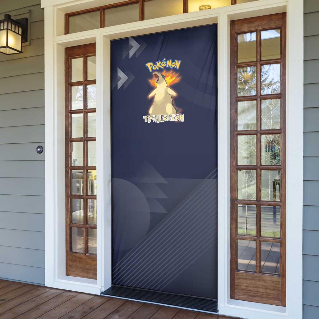 Typhlosion Poké Door Cover Fierce Flame Burst Vector Style