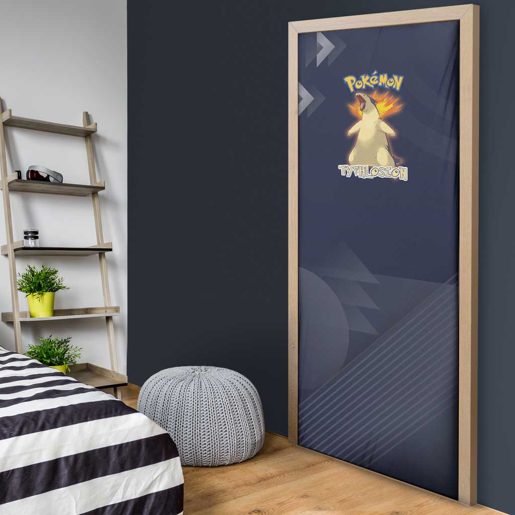 Typhlosion Poké Door Cover Fierce Flame Burst Vector Style