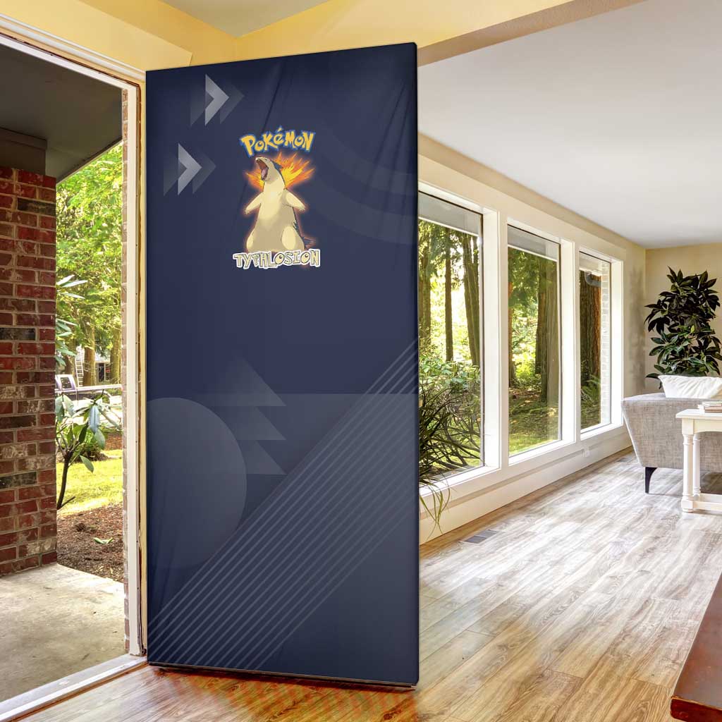 Typhlosion Poké Door Cover Fierce Flame Burst Vector Style