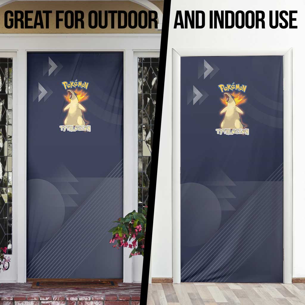 Typhlosion Poké Door Cover Fierce Flame Burst Vector Style