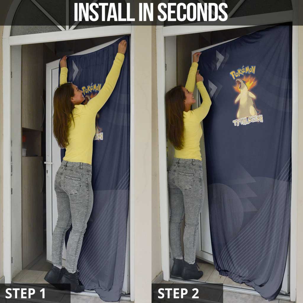 Typhlosion Poké Door Cover Fierce Flame Burst Vector Style