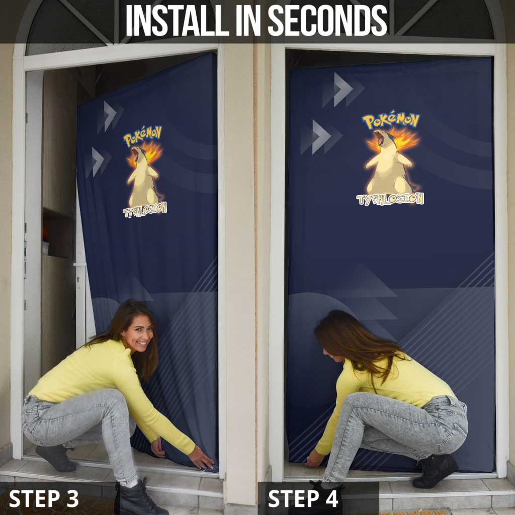 Typhlosion Poké Door Cover Fierce Flame Burst Vector Style