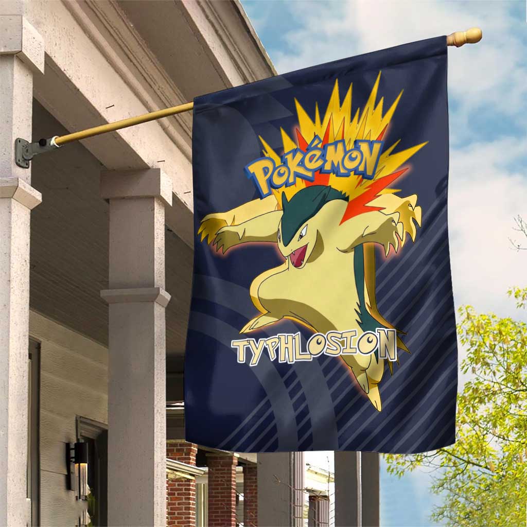 Typhlosion Poké Garden Flag Fierce Flame Burst Vector Style