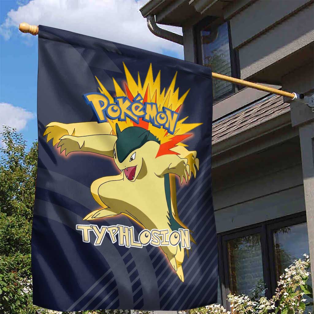 Typhlosion Poké Garden Flag Fierce Flame Burst Vector Style